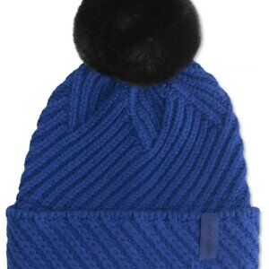 Calvin Klein Chunky Rib Knit Pom Beanie - Byzantine